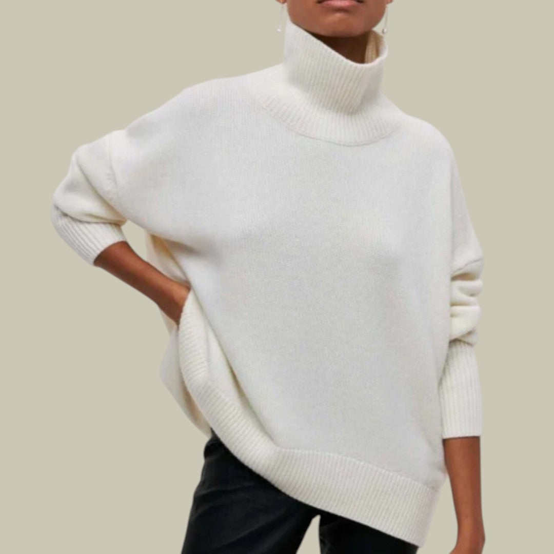 Women's Oversized Turtleneck Sweater, Soft Knit Style 5