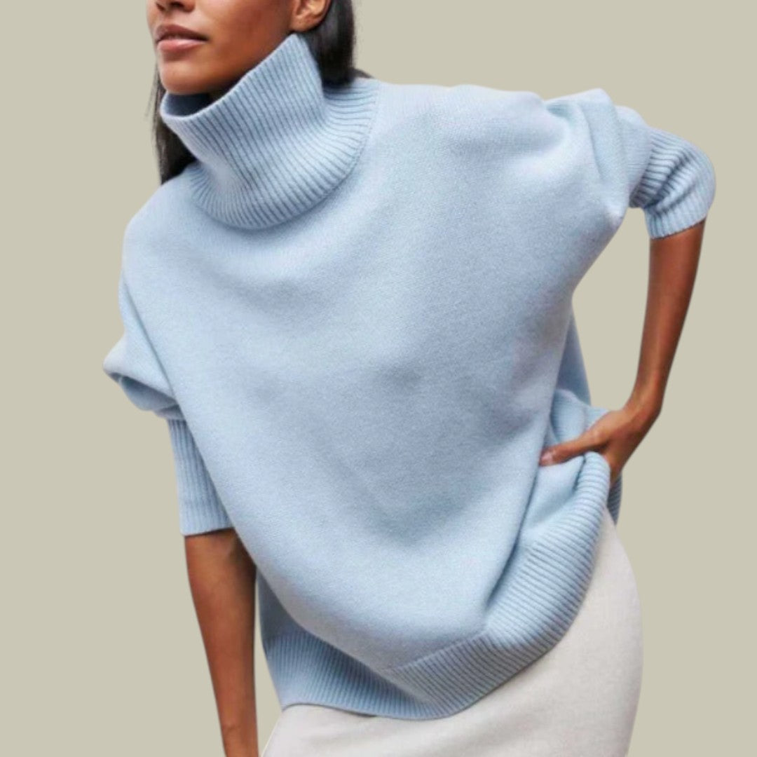 Women's Oversized Turtleneck Sweater, Soft Knit Style 6