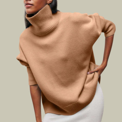 Women's Oversized Turtleneck Sweater, Soft Knit Style 7