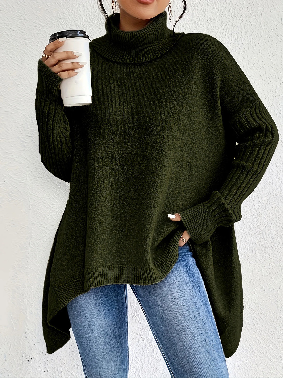 Women's Oversized Turtleneck Sweater in Soft Winter Knit 5