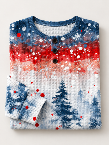 Women's Christmas Sweater with Pine Tree Waffle Design 2
