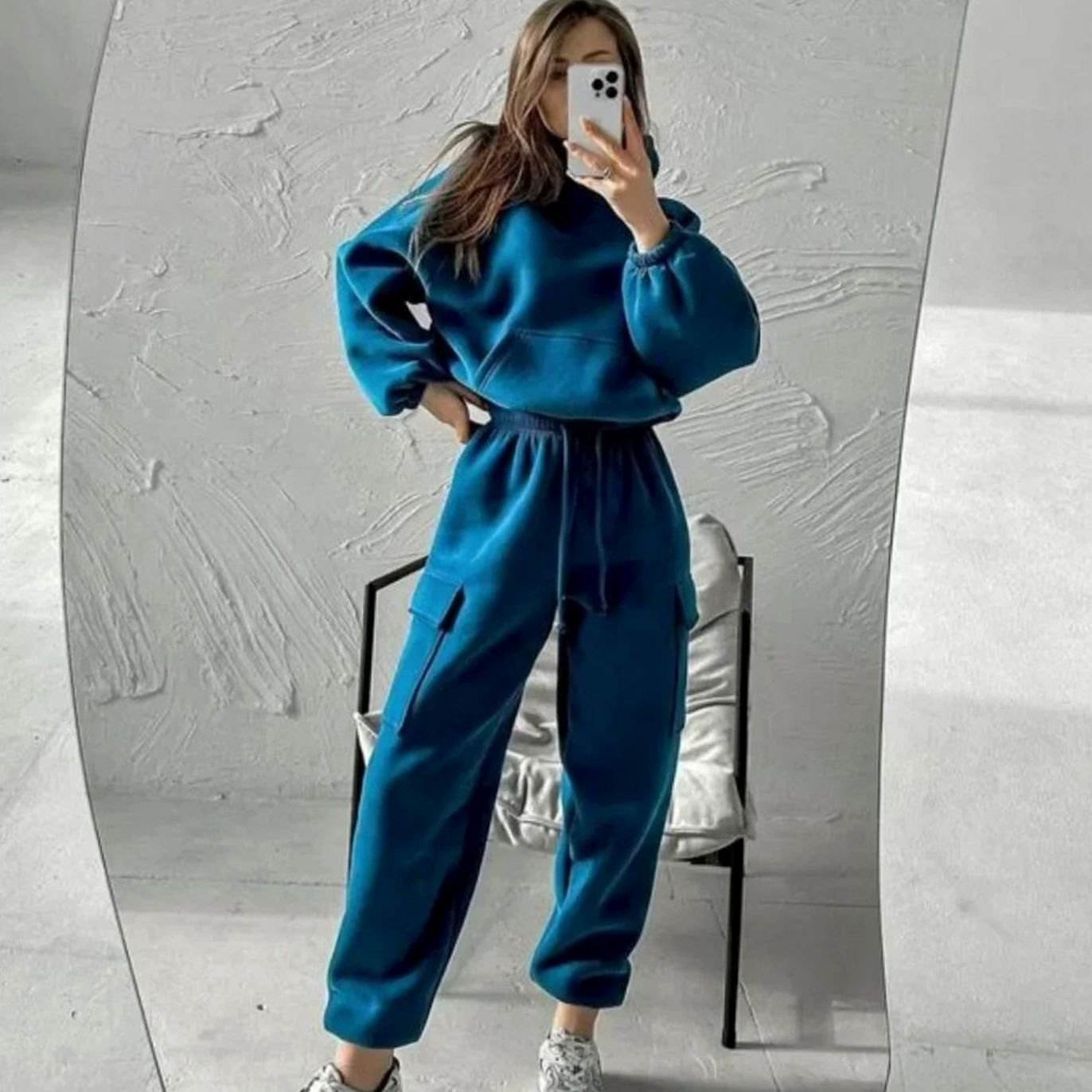 Women's Relaxed Cargo Hoodie Jogger Set — Two-Piece Loungewear 1