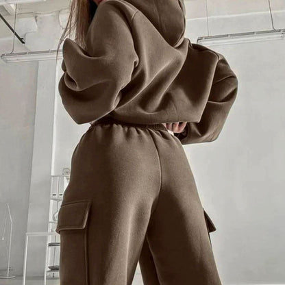 Women's Relaxed Cargo Hoodie Jogger Set — Two-Piece Loungewear 2