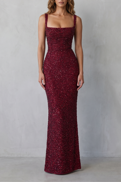 Sequin Maxi Dress for Women, Figure-Hugging Evening Wear 1