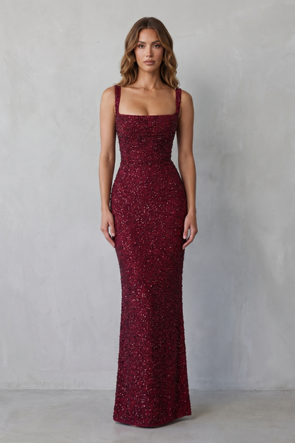 Sequin Maxi Dress for Women, Figure-Hugging Evening Wear 2