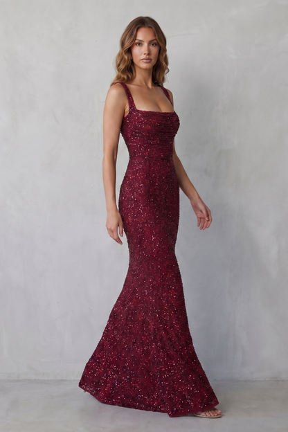 Sequin Maxi Dress for Women, Figure-Hugging Evening Wear 3