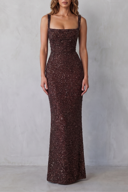 Sequin Maxi Dress for Women, Figure-Hugging Evening Wear 5