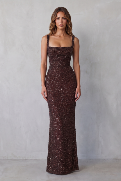Sequin Maxi Dress for Women, Figure-Hugging Evening Wear 6