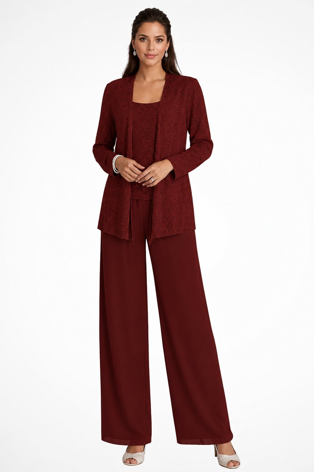 Women's Sequin Three-Piece Wide Leg Pants Suit Set 13