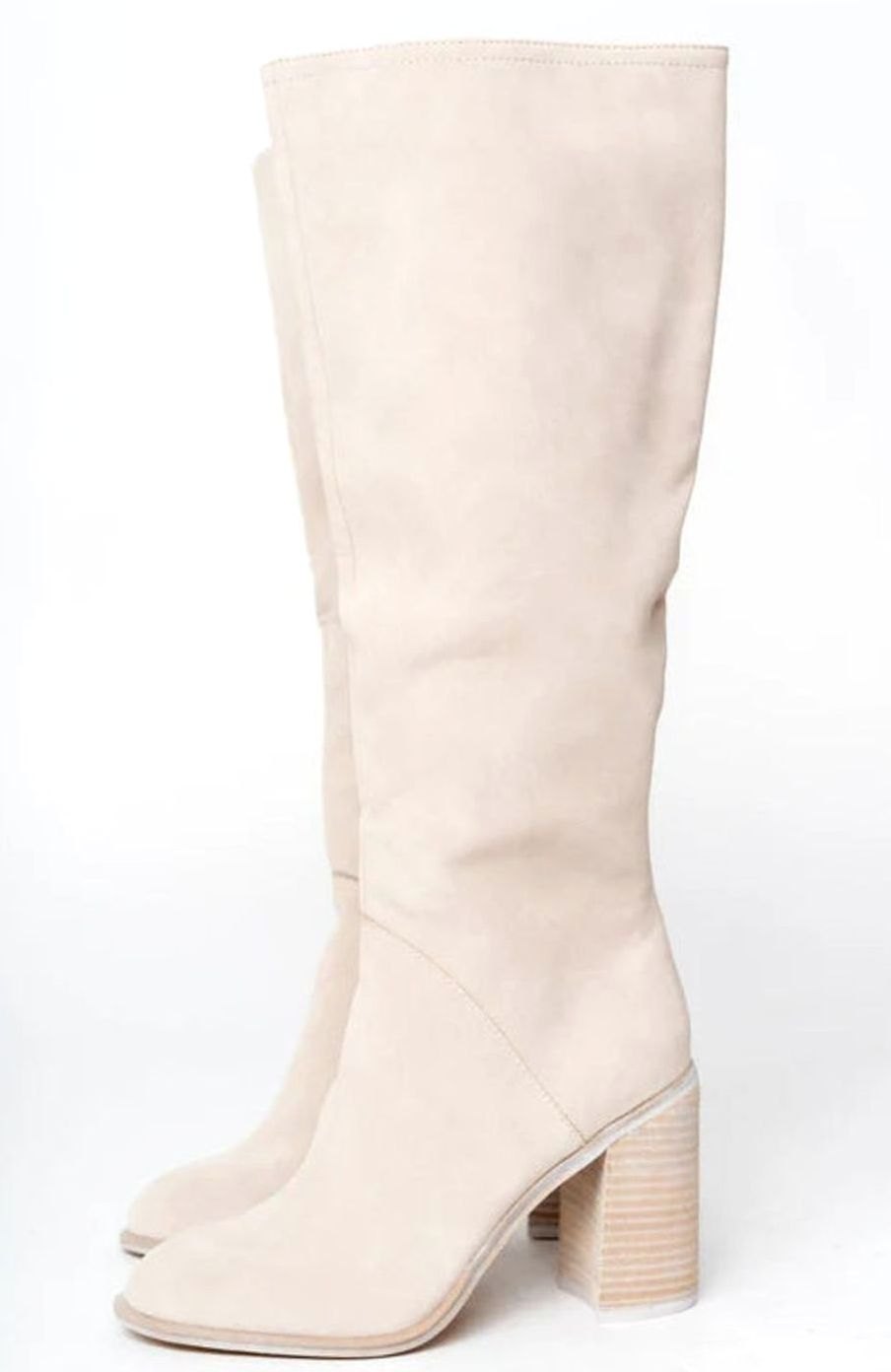 Women's Suede-Look Block Heel Knee-High Boots — Side Zip 3