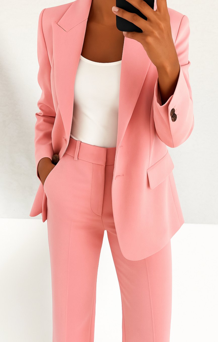 Women's Tailored Blazer Suit Set — Straight-Leg Matching Set 10