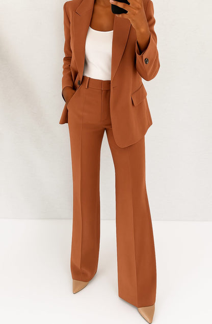 Women's Tailored Blazer Suit Set — Straight-Leg Matching Set 5