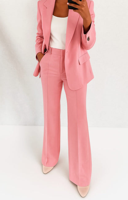 Women's Tailored Blazer Suit Set — Straight-Leg Matching Set 6