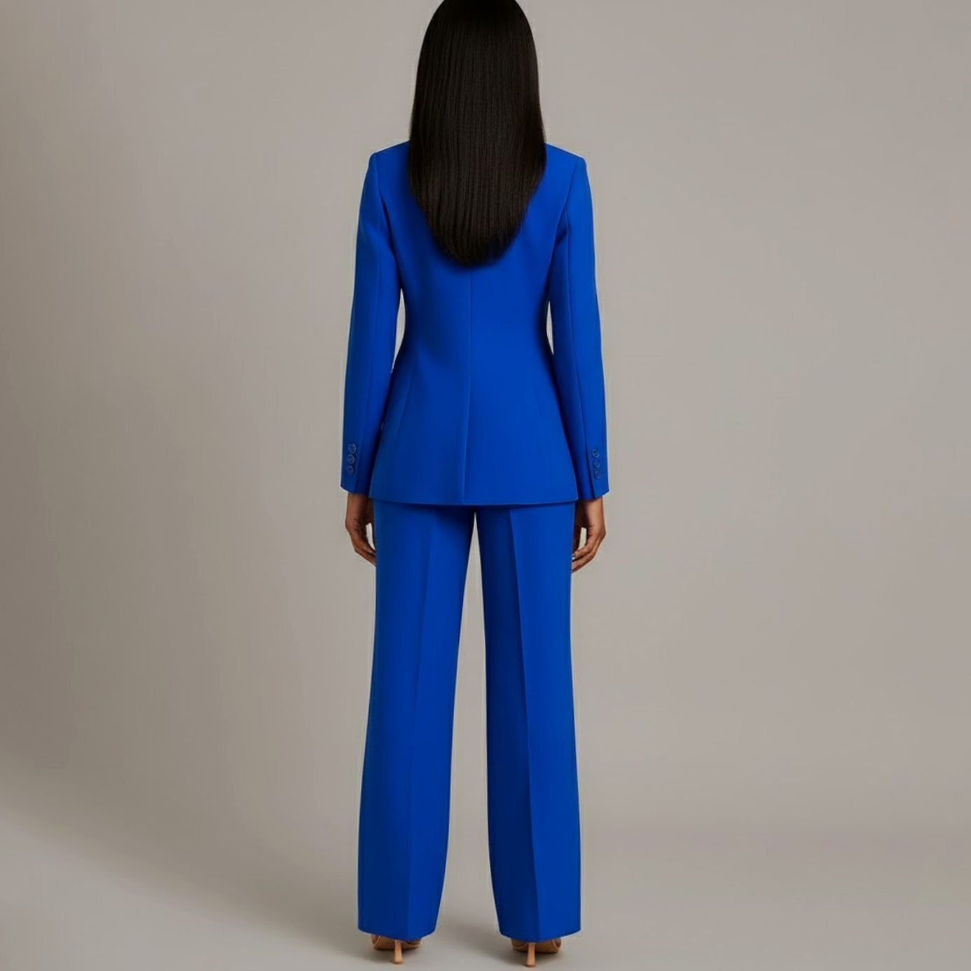 Women's Tailored Single-Button Blazer Pants Suit Set 12