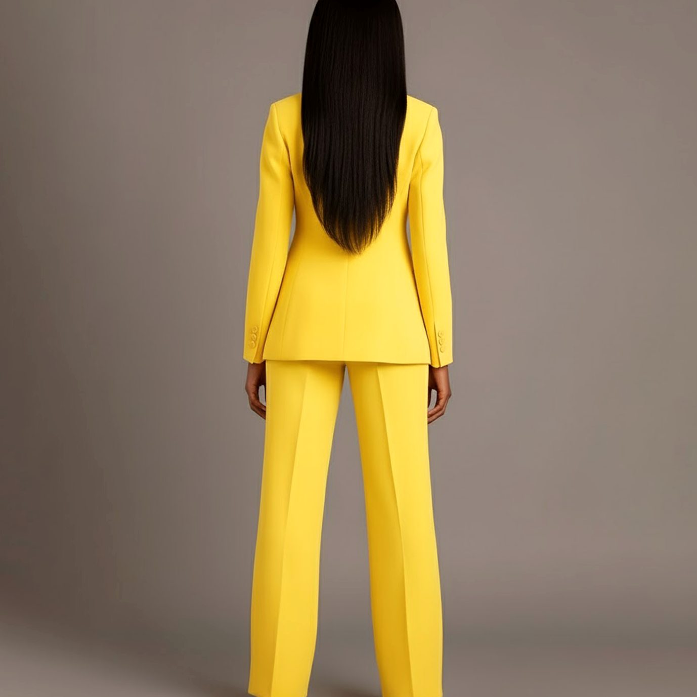 Women's Tailored Single-Button Blazer Pants Suit Set 18