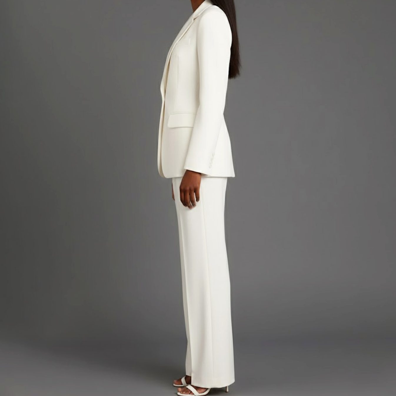 Women's Tailored Single-Button Blazer Pants Suit Set 3