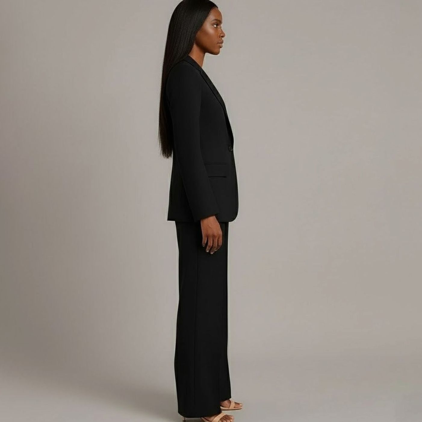 Women's Tailored Single-Button Blazer Pants Suit Set 5