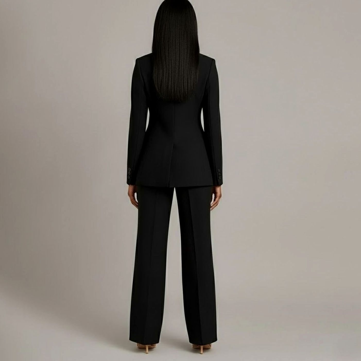 Women's Tailored Single-Button Blazer Pants Suit Set 6