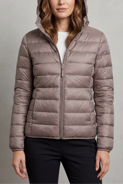 Women's Packable Hooded Puffer Jacket Ultra Light Coat 1