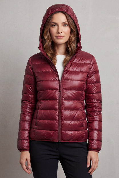 Women's Packable Hooded Puffer Jacket Ultra Light Coat 12
