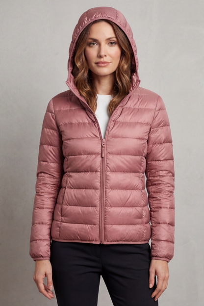 Women's Packable Hooded Puffer Jacket Ultra Light Coat 14