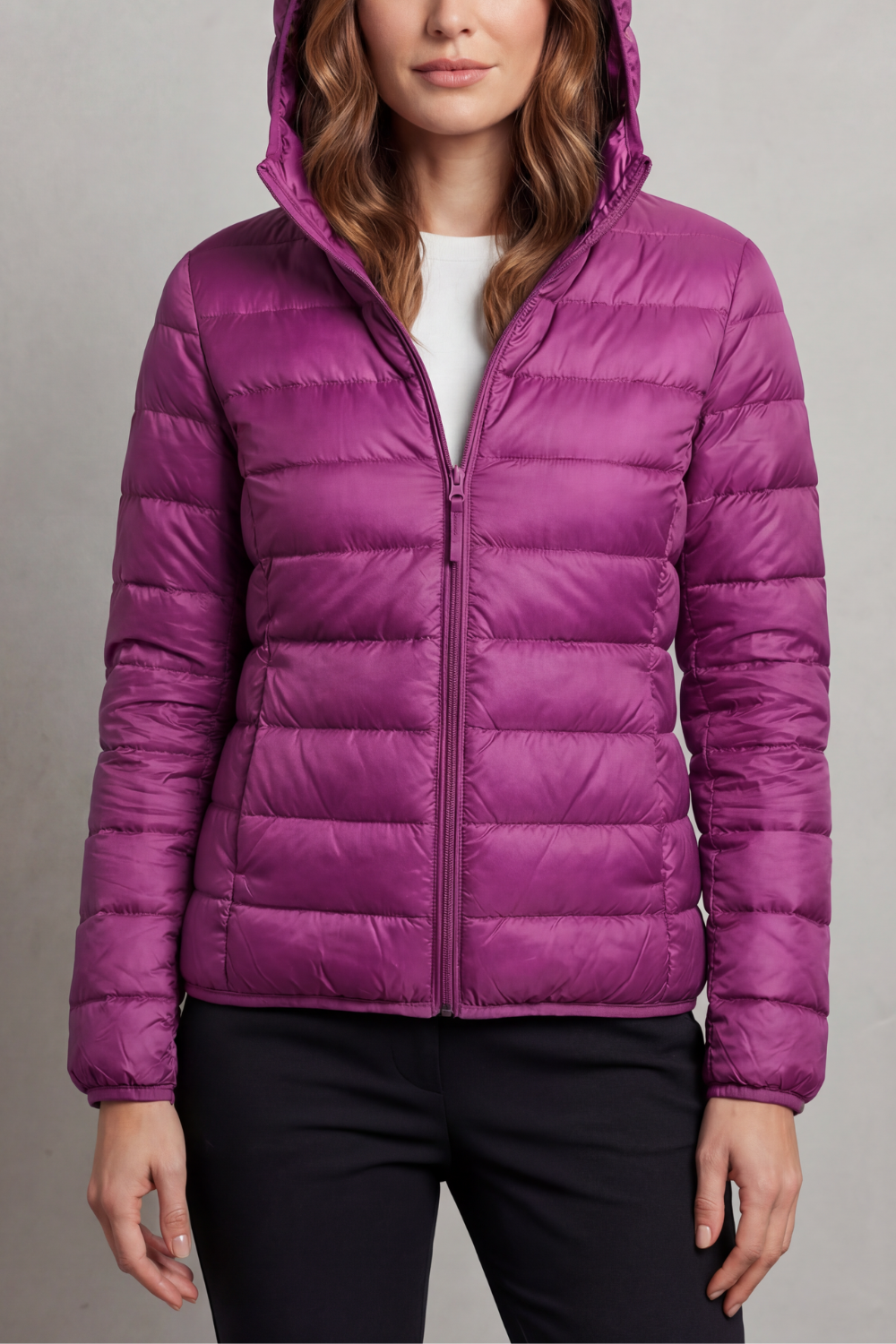 Women's Packable Hooded Puffer Jacket Ultra Light Coat 15