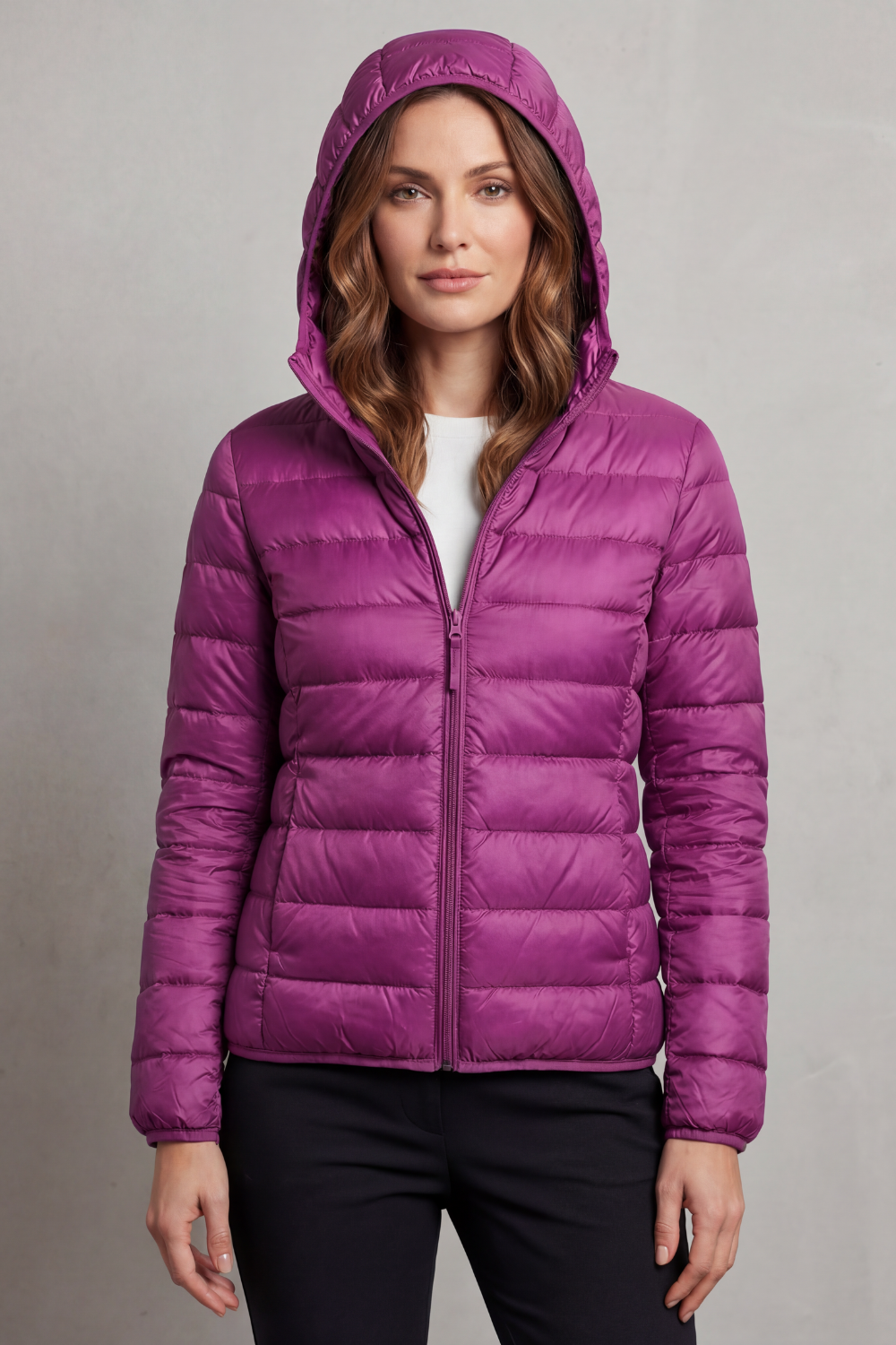Women's Packable Hooded Puffer Jacket Ultra Light Coat 16