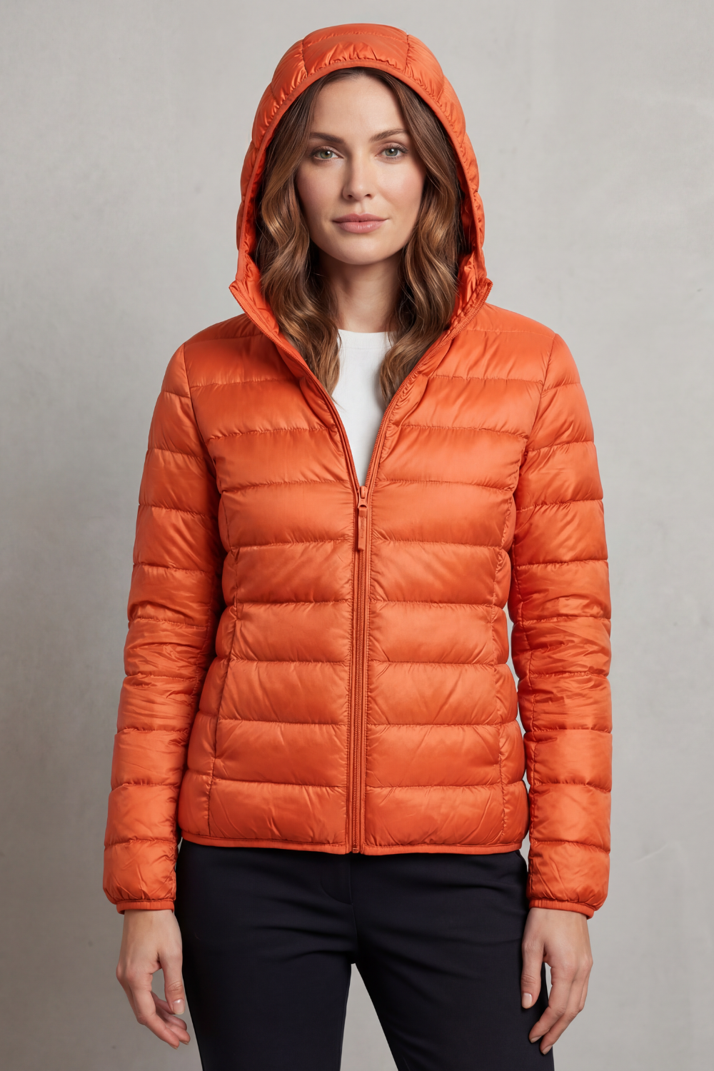 Women's Packable Hooded Puffer Jacket Ultra Light Coat 18