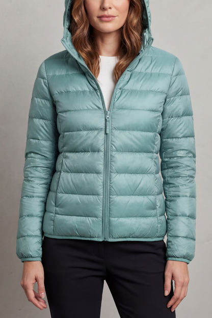 Women's Packable Hooded Puffer Jacket Ultra Light Coat 21