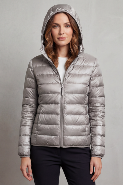 Women's Packable Hooded Puffer Jacket Ultra Light Coat 6