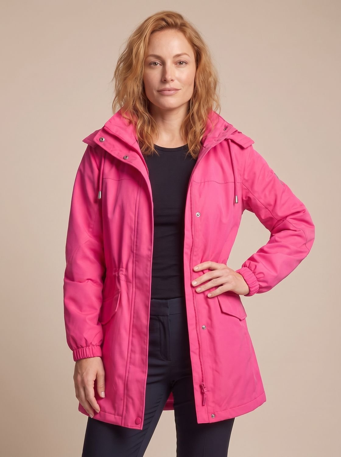Women's Water-Resistant Hooded Parka Coat Plus Size 2