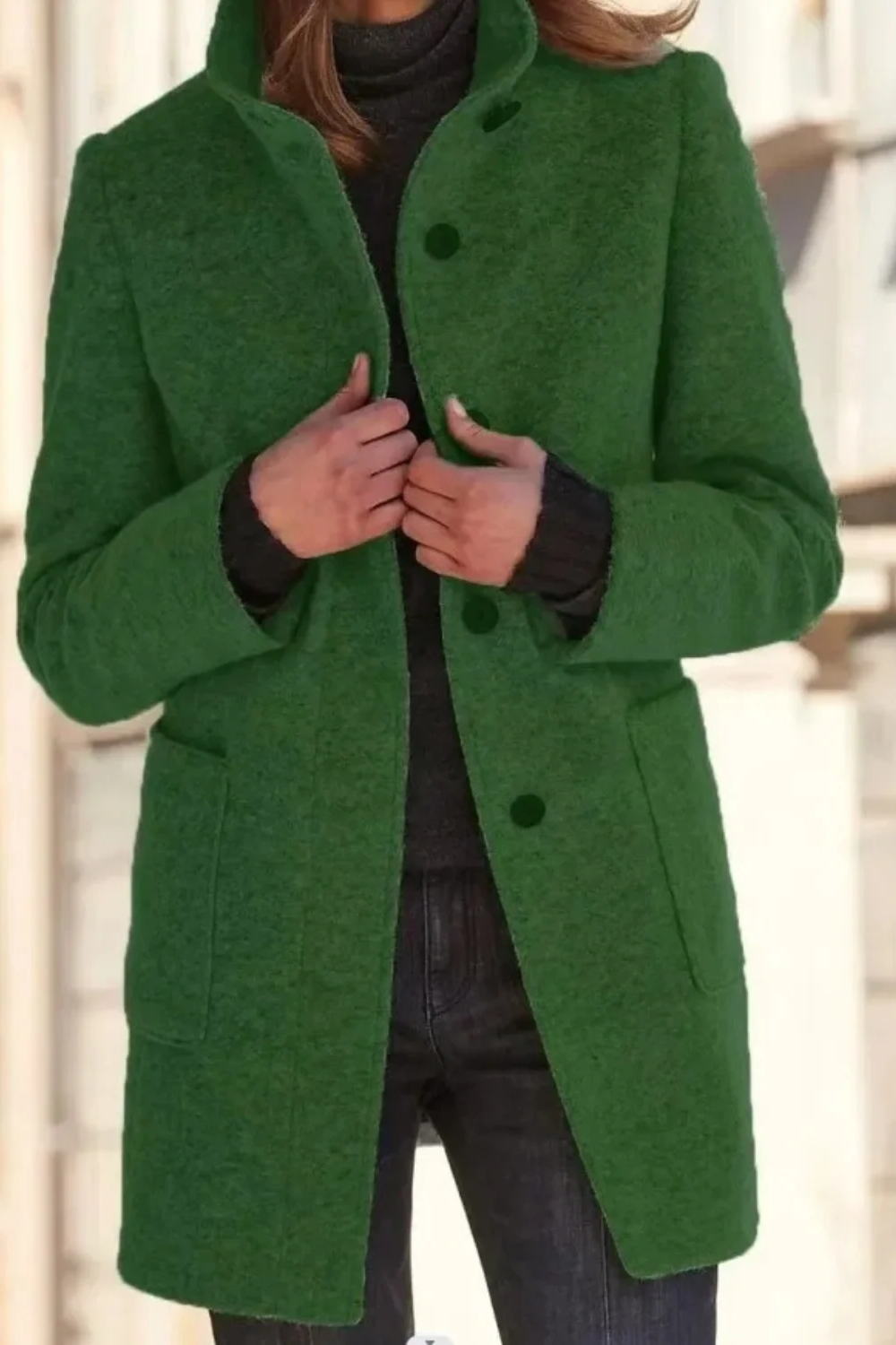 Windproof Long Winter Coat for Women — Classic Fit 7