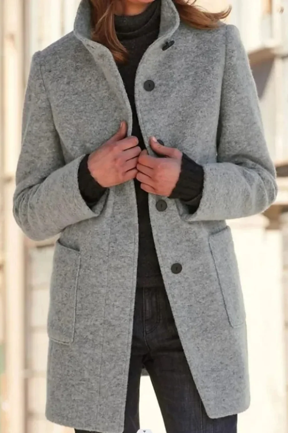 Windproof Long Winter Coat for Women — Classic Fit 3