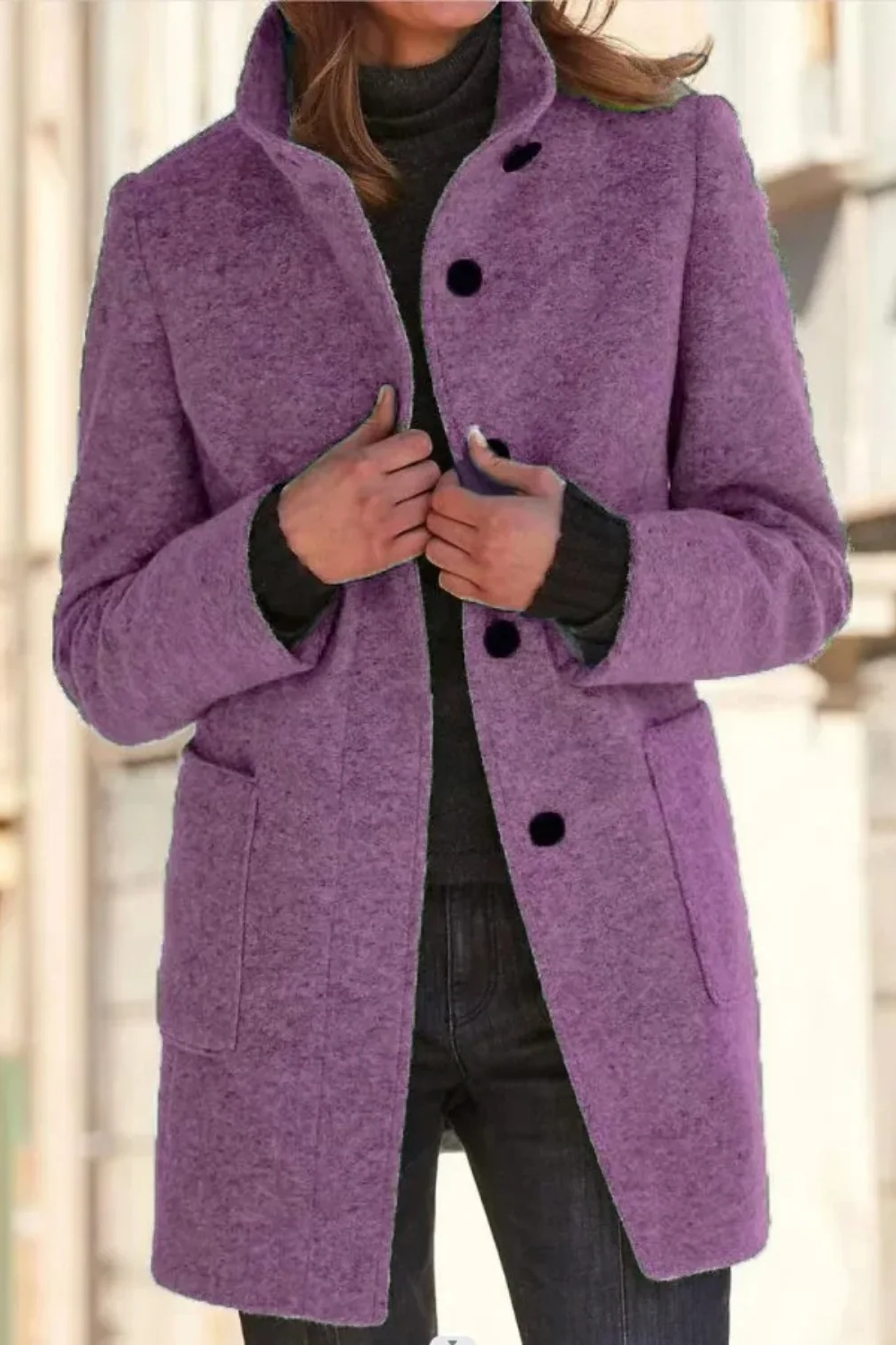 Windproof Long Winter Coat for Women — Classic Fit 8