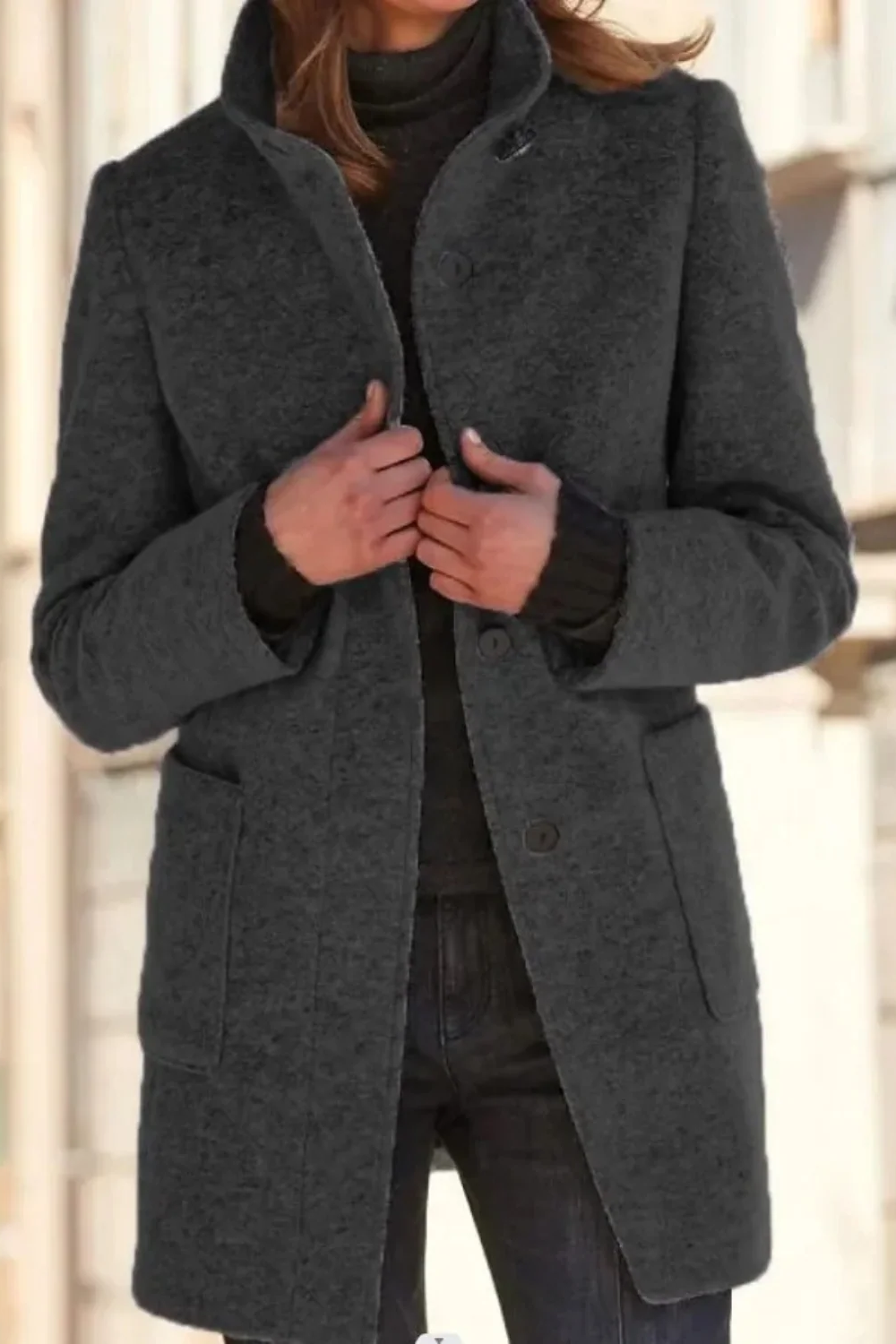 Windproof Long Winter Coat for Women — Classic Fit 2